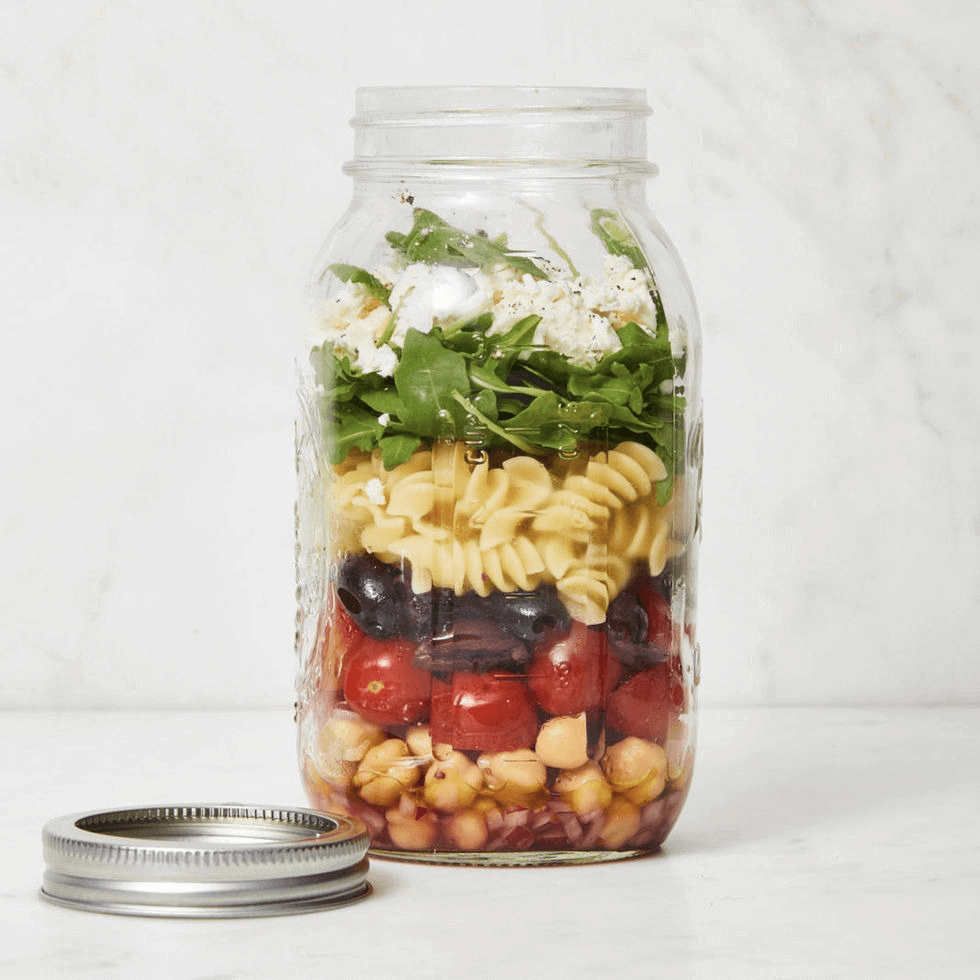 Baby Kale Pasta Salad in a Jar